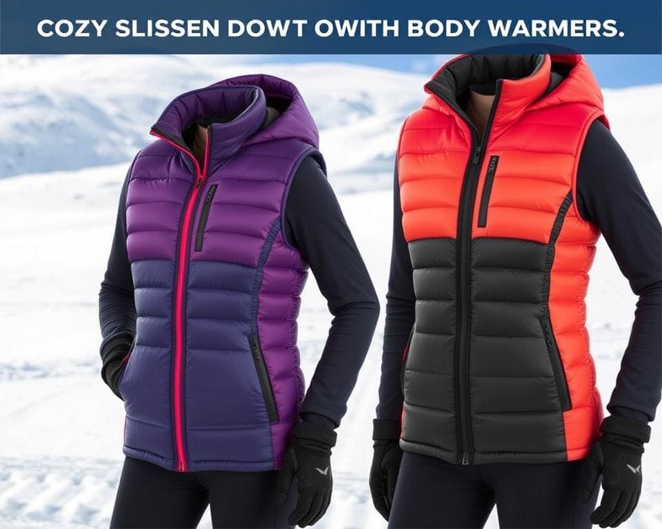 Warme donsbodywarmers voor actieve winterdagen